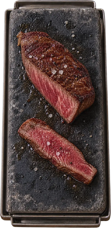 KI-generierte Visualisierung: Steak vom heißen Stein